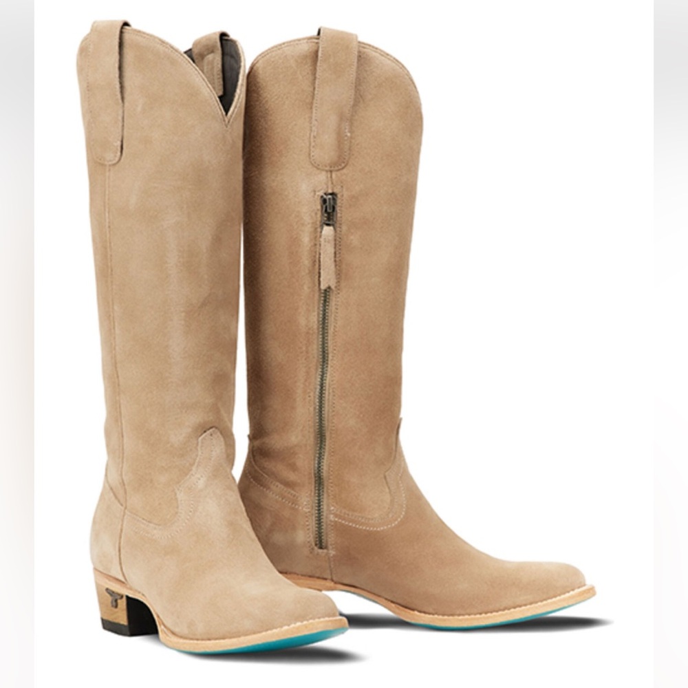 LANE WOMEN'S PLAIN JANE SUEDE TALL WESTERN BOOTS - ROUND TOE